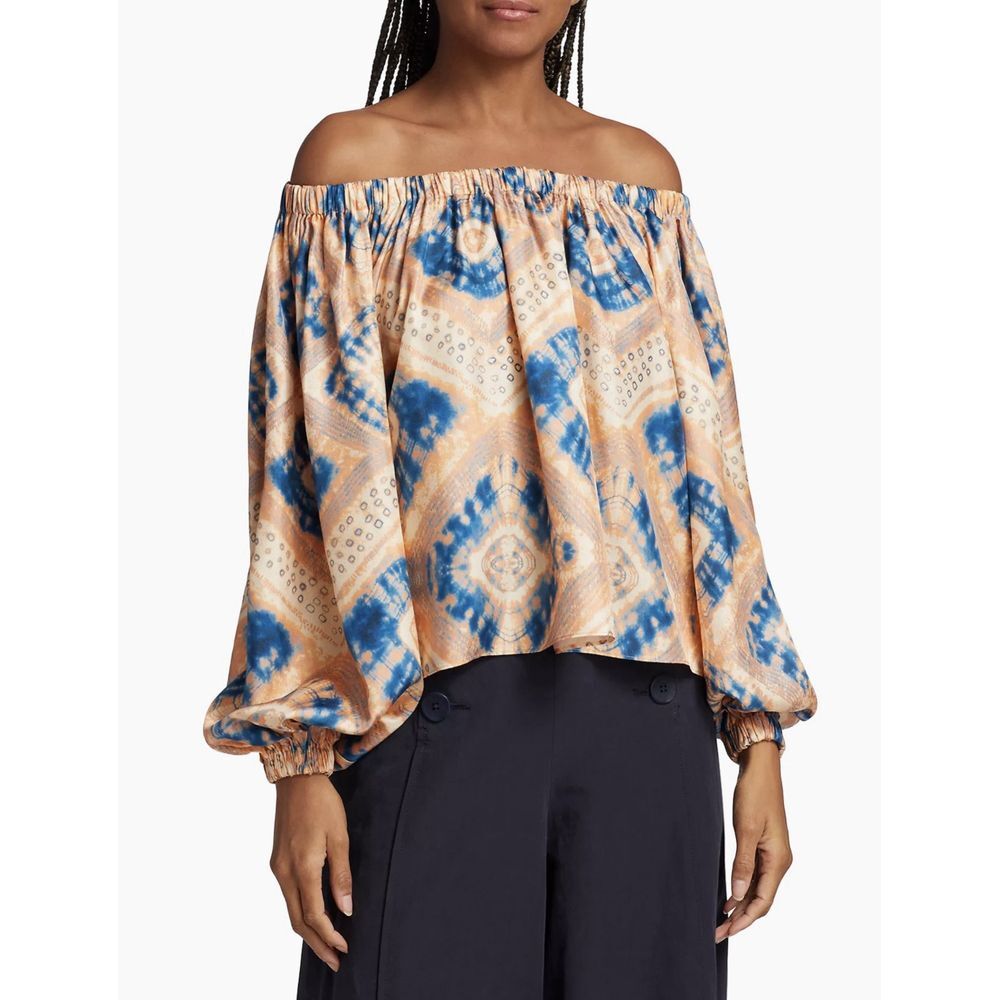 NWT Ulla Johnson Nadya Blouse In Fossil 100% Silk Women's Size 6